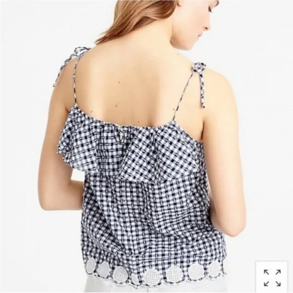 J. Crew Ruffle Gingham Tank Top - Picture 2 of 6